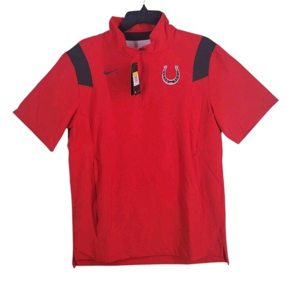Nike Indianapolis Colts Coach Shirt Mens S Red 1/4 Zip Performance NWT $70 - Picture 2 of 12